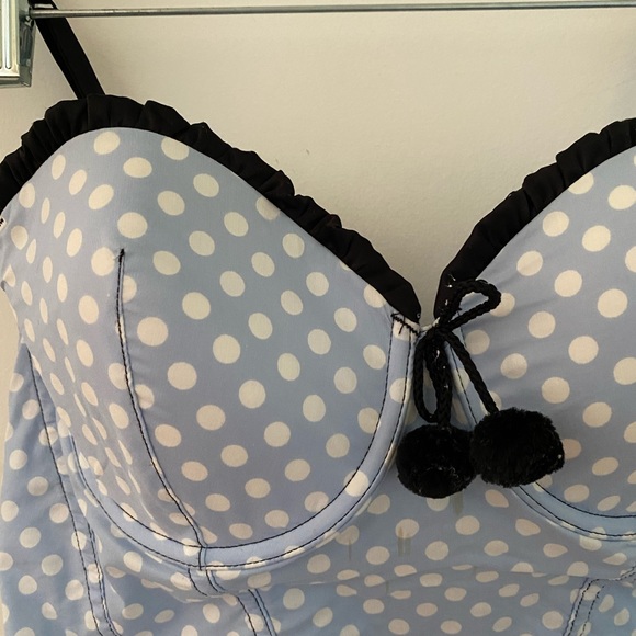 LaSenza blue polka dot bustier, size L - Picture 2 of 6